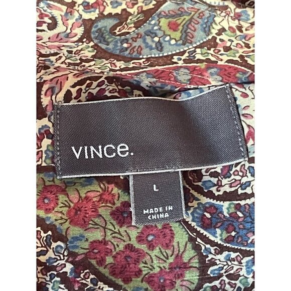 Vince Long Sleeve Button Down Paisley Shirt Multicolor Mens Size Large - Picture 4 of 5